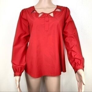 Charming Charlie Women Top Blouse Red Pullover